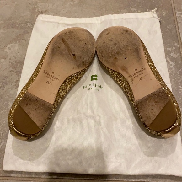 Kate Spade gold glitter flats - Picture 5 of 5